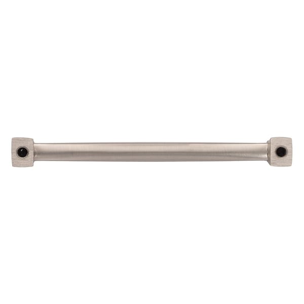 Long Island Cabinet Pull, 96mm 3-3/4in C To C, Satin Nickel With Clear Crystals